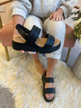 Load image into Gallery viewer, Sadie Textured Soft Sandal - Black
