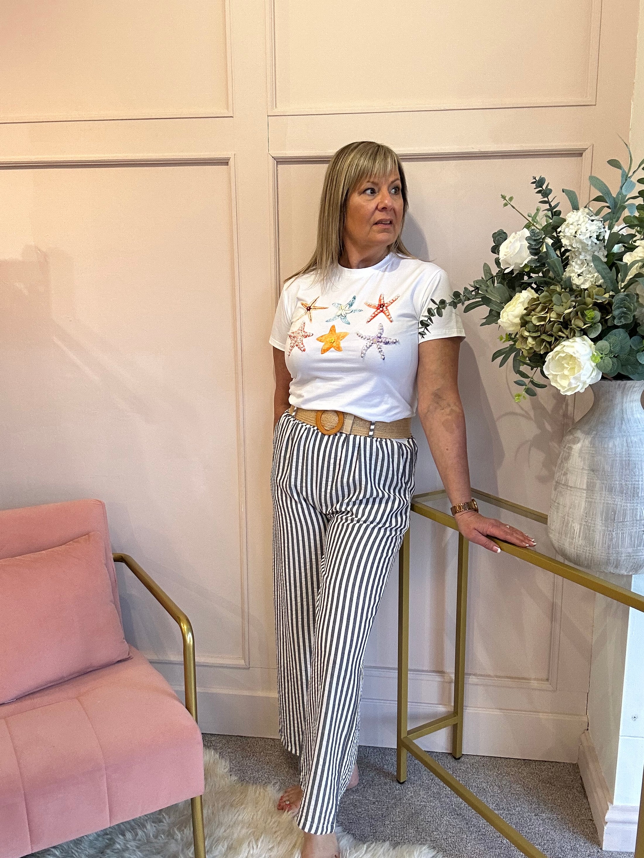 Star Fish T-Shirt - White - Wardrobe By Simone