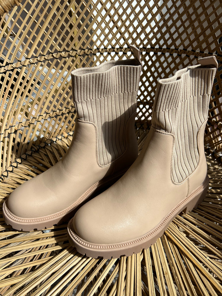Sock Boot - Cream - Wardrobe By Simone
