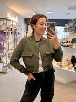 Bomber Jacket - Khaki - Wardrobe By Simone