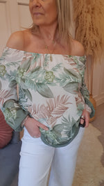 Floral Blossom Top - Green/Cream