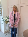 Load image into Gallery viewer, Fringe Detailing Wrap Tie Cardi/Jacket - Candy Pink
