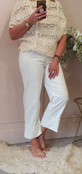 Load image into Gallery viewer, Turn Up Wide Jeans - White - Wardrobe By Simone
