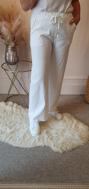 Magic Wide Pant - White - Wardrobe By Simone