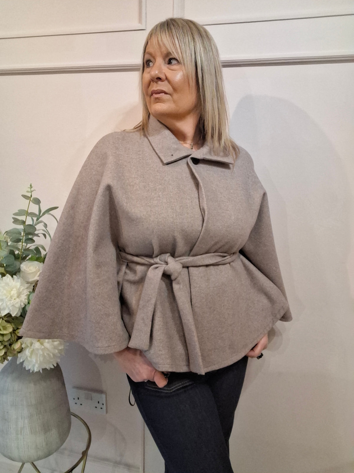 Cape  Jacket - Taupe