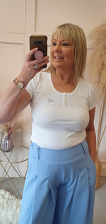 Sparkle Heart Slimfit T Shirt - White - Wardrobe By Simone