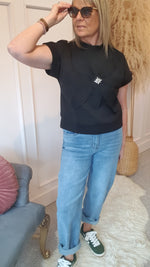 Big Daisy & Gems T Shirt - Black