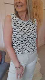 Crochet Tank Top - Black/Cream