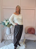 Load image into Gallery viewer, Quirky Faux Leather Cuffed Pant - Chocolate
