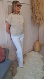 Big Daisy & Gems T Shirt - Beige