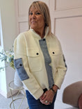 Load image into Gallery viewer, A Cosy Feel Denim Detail Jacket - Cream
