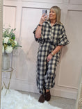Load image into Gallery viewer, Checked Shirt & Pant Set - Navy/Cream
