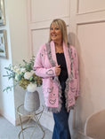 Load image into Gallery viewer, Fringe Detailing Wrap Tie Cardi/Jacket - Candy Pink

