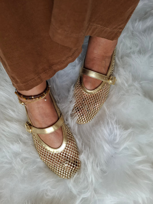 Gold Sparkle Mary Jane - Gold - Wardrobe By Simone