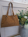 Load image into Gallery viewer, Suedette Buckle detail Shoulder Bag  - Toffee
