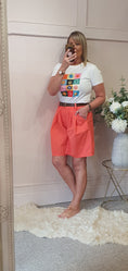 Load image into Gallery viewer, Belted Shorts - Coral - Wardrobe By Simone
