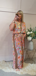 Load image into Gallery viewer, Floral Bohemian Tunic Top & Pant Set - Coral/Mix - Wardrobe By Simone
