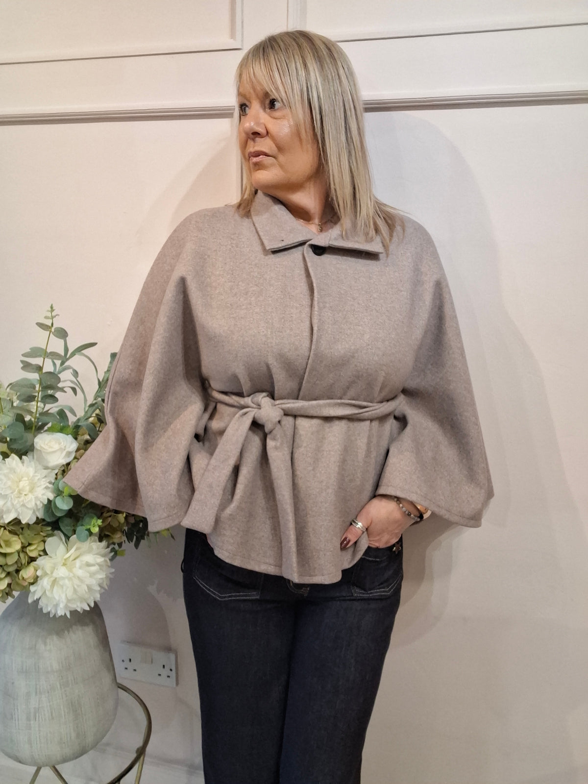 Cape  Jacket - Taupe