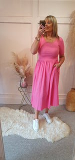Capped Sleeve Dress - Pretty Pink - Wardrobe By Simone