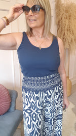 Just A Ribbed Vest Top - Navy