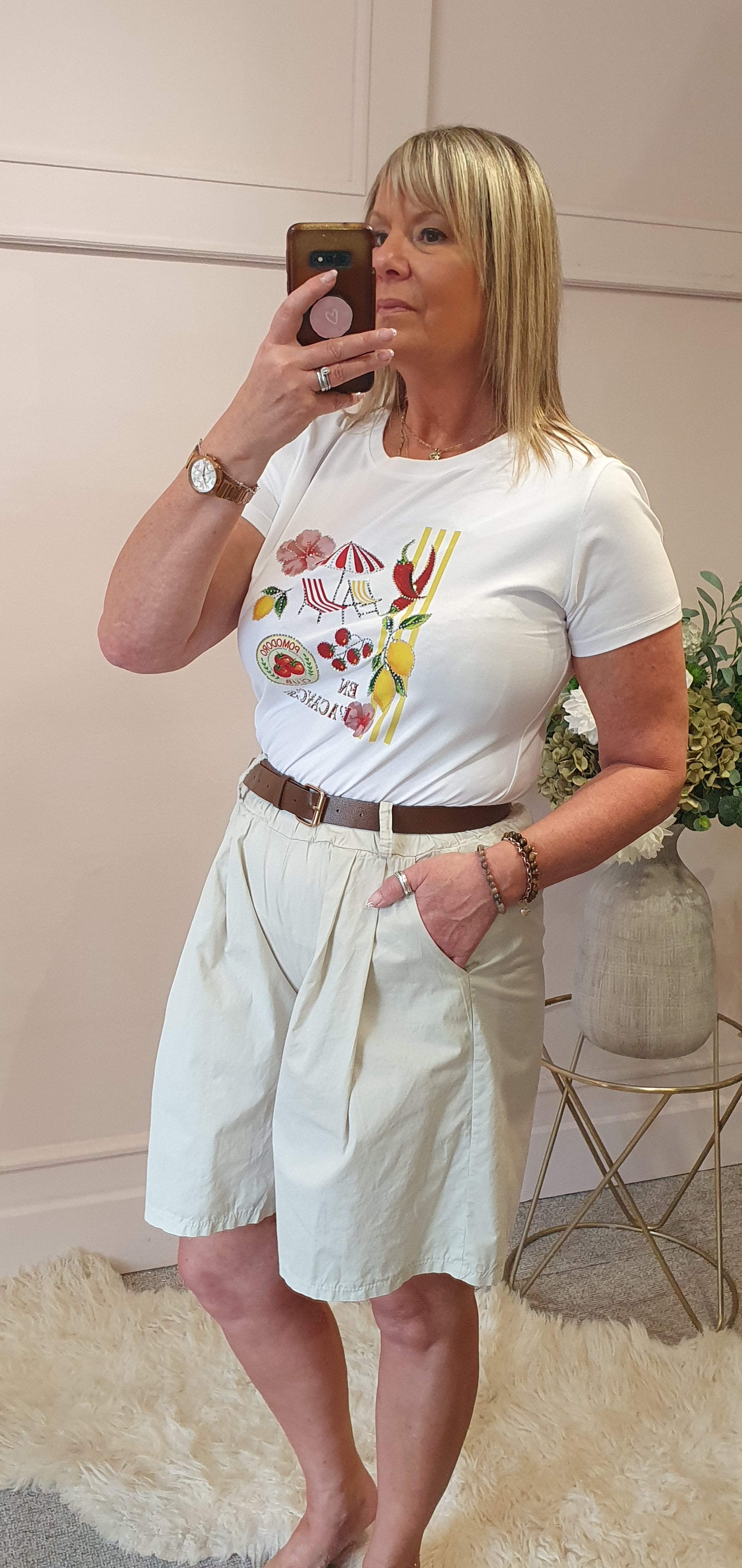Lemon & Chill T Shirt  - White - Wardrobe By Simone