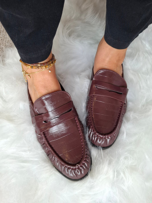 Loafer Mule - Burgundy - Wardrobe By Simone