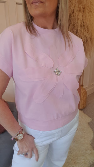 Big Daisy & Gems T Shirt - Pink