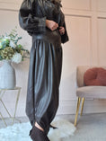 Load image into Gallery viewer, Quirky Faux Leather Cuffed Pant - Chocolate
