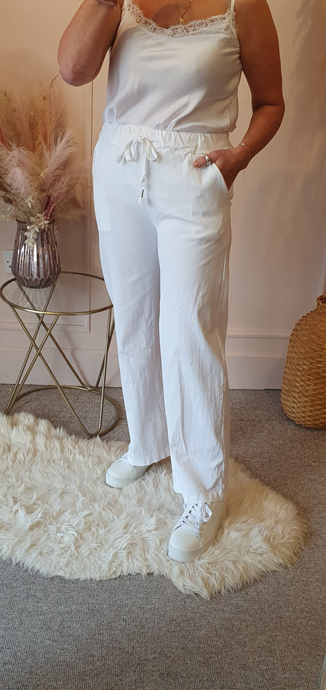 Magic Wide Pant - White - Wardrobe By Simone