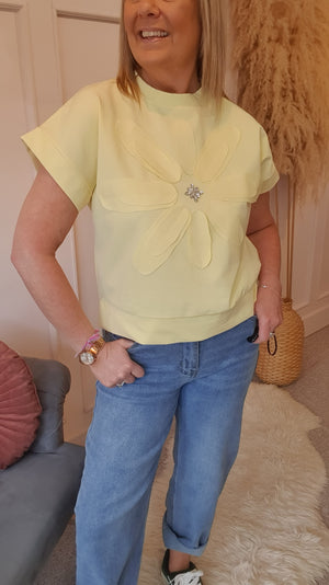 Big Daisy & Gems T Shirt - Yellow