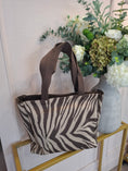 Load image into Gallery viewer, Zebra Shopper Bag  - Browns
