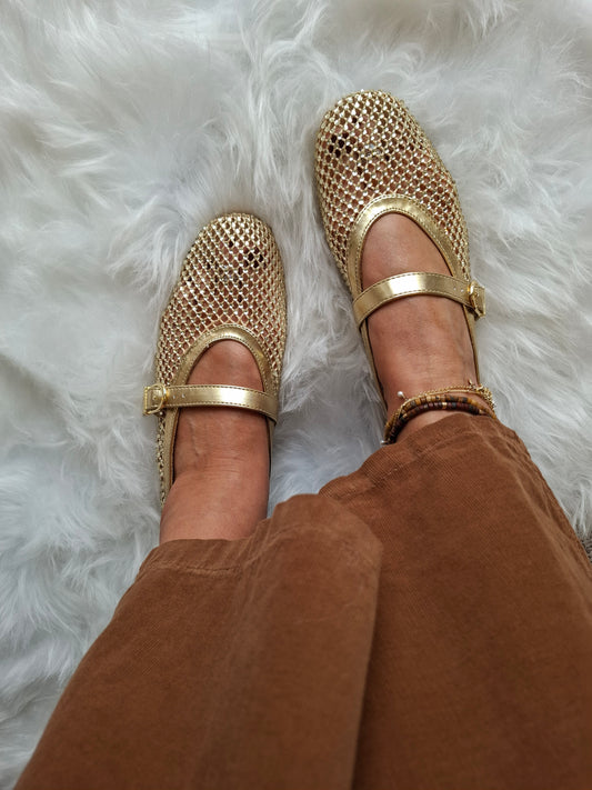 Gold Sparkle Mary Jane - Gold - Wardrobe By Simone