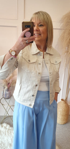 Denim Jacket - Beige - Wardrobe By Simone