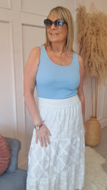 Just A Ribbed Vest Top - Powder Blue