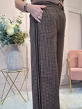 Load image into Gallery viewer, Checked Double Striped Pant - Black/Brown
