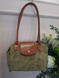 Load image into Gallery viewer, Tan Detail Shoulder Bag  - Sage/Tan
