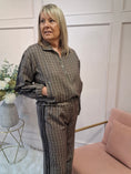 Load image into Gallery viewer, Checked Zip Jacket & Pant Set - Brown/Cream
