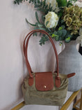 Load image into Gallery viewer, Tan Detail Shoulder Bag  - Sage/Tan
