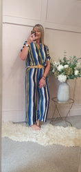 Load image into Gallery viewer, Multi Stripe Top & Pant Set - Navy/Mix - Wardrobe By Simone
