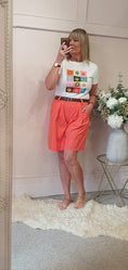 Load image into Gallery viewer, Belted Shorts - Coral - Wardrobe By Simone
