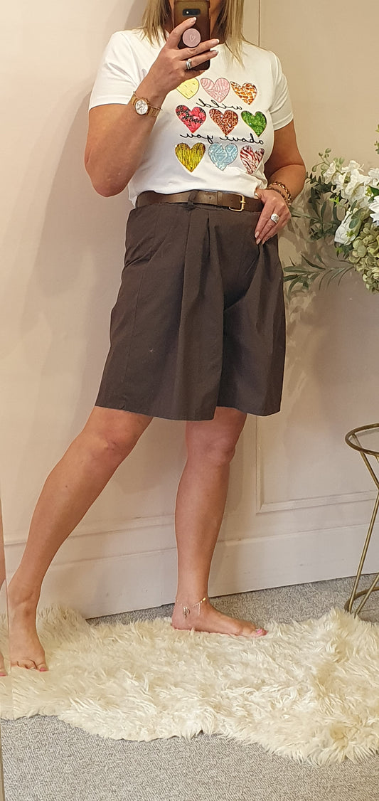 Belted Shorts - Brown - Wardrobe By Simone