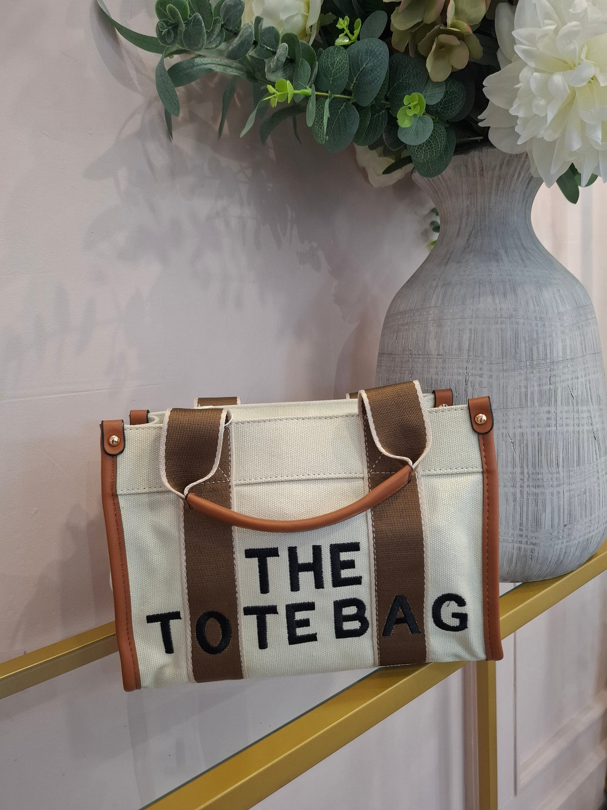 The TB Small Bag - Cream/Tan