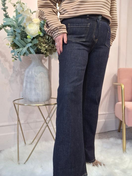 Front Pocket Jeans - Dark Denim - Wardrobe By Simone