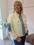 Load image into Gallery viewer, A Cosy Feel Denim Detail Jacket - Cream
