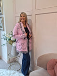 Load image into Gallery viewer, Fringe Detailing Wrap Tie Cardi/Jacket - Candy Pink
