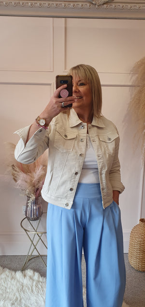 Denim Jacket - Beige - Wardrobe By Simone