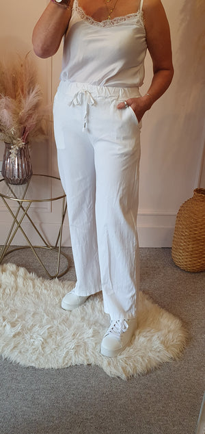 Magic Wide Pant - White - Wardrobe By Simone