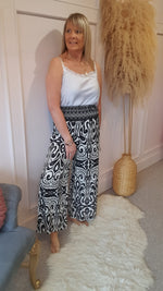Aztec Palazzo Pants - Black/Cream