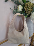 Load image into Gallery viewer, Suedette Shoulder Bag  - Cream
