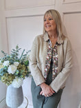 Load image into Gallery viewer, Floral Edge Cardi/Jacket - Biscuit
